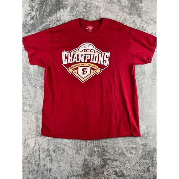 Blue 84 FSU Florida State Champions Baseball T-Shirt Red Size XL Vintage - Picture 1 of 9